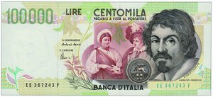 obverse: REPUBBLICA ITALIANA - 100.000 Lire