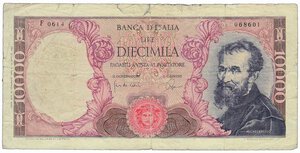 obverse: REPUBBLICA ITALIANA - 10.000 Lire Michelangelo 15/02/1973 - Falso.