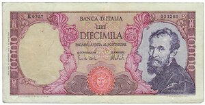 obverse: REPUBBLICA ITALIANA - 10.000 Lire Michelangelo - Falso.