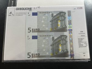 obverse: REPUBBLICA ITALIANA - Doppia banconota da 5 euro