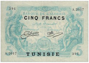 obverse: ALGERIA - Banca d Algeria - 5 Francs