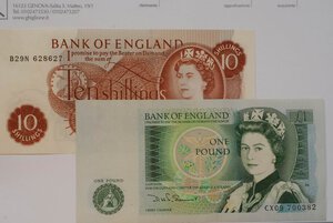 obverse: INGHILTERRA - Bank of England - Lotto di 2 biglietti