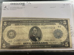 obverse: USA 5 Dollars 1913 - lotto di 2 biglietti