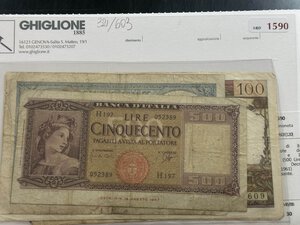 obverse: LOTTO di 8 banconote di Francia e 1 italiana (500 Lire - Decr. 23/03/1961) - Interessante.