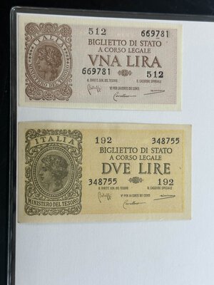 obverse: LUOGOTENENZA - Una e Due Lire