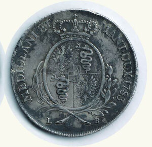 reverse: MILANO - Giuseppe II (1780-1790) - Scudo 1783 - Erpini.