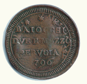 reverse: PERUGIA - Pio VI - San Pietrino da 2,5 Baiocchi 1796.