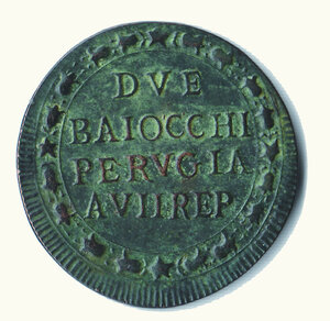 reverse: PERUGIA - I Repubblica Romana - 2 Baiocchi  1799