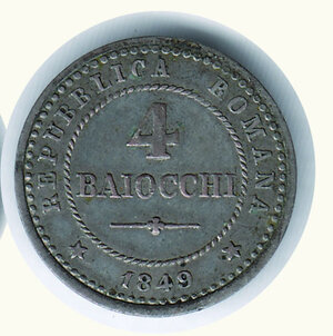 reverse: BOLOGNA - II Repubblica Romana - 4 Baiocchi 1849 - Fondi lucenti.