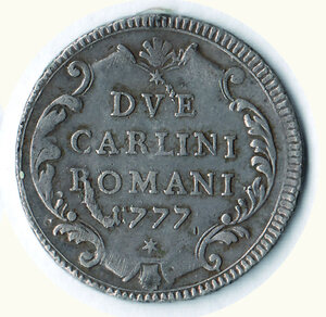 reverse: ROMA - Pio VI - 2 Carlini romani 1777.