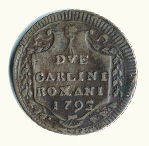 reverse: ROMA - Pio VI - 2 Carlini romani 1793 - Probabile falso d’epoca.