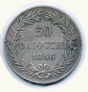 reverse: ROMA - Gregorio XVI (1831-1846) - 50 Baiocchi 1846 - Appiccagnolo asportato.