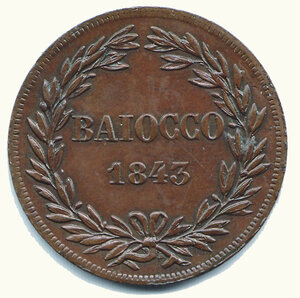 reverse: ROMA - Gregorio XVI - Baiocco 1843 An. XIII.