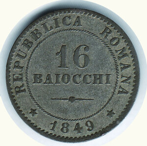 reverse: ROMA - II Repubblica Romana - 16 Baiocchi - Difetto da esaminare.