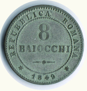 reverse: ROMA - II Repubblica Romana - 8 Baiocchi 1849.