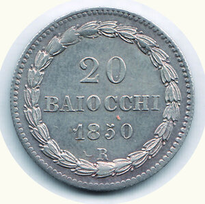 reverse: ROMA - Pio IX - 20 Baiocchi 1850 - A. IV.