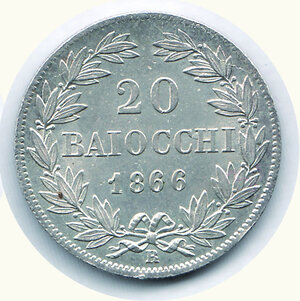 reverse: ROMA - Pio IX - 20 Baiocchi 1866 - A. XX.