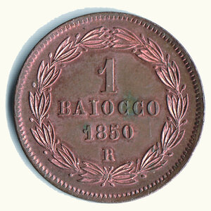 obverse: ROMA - Pio IX (1846-1878) - Baiocco 1850 An. V.