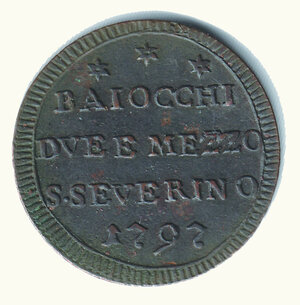 reverse: SAN SEVERINO - Pio VI (1775-1799) - San Pietrino da 2,5 Baiocchi 1797