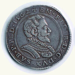 obverse: SAVOIA - Emanuele Filiberto (1553-1580) - Lira 1562