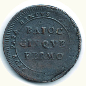 reverse: FERMO - Repubblica romana - Madonnina da 5 Baiocchi 1797.