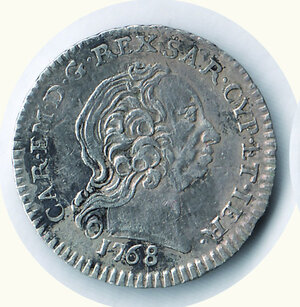 obverse: SAVOIA - Carlo Emanuele III (monetazione per la Sardegna) - Reale nuovo 1768.