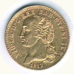 obverse: VITTORIO EMANUELE I (1815-1821) - 20 Lire 1817.