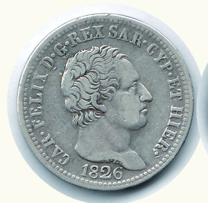 obverse: CARLO FELICE - Lira 1826 To.