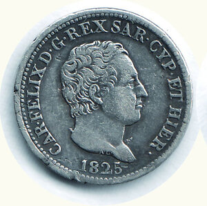 obverse: CARLO FELICE - 50 Cent. 1825 To.