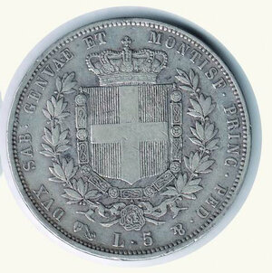 reverse: VITTORIO EMANUELE II - 5 Lire 1851 Torino
