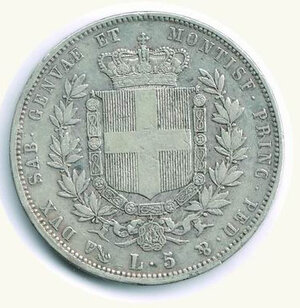 reverse: VITTORIO EMANUELE II - 5 Lire 1852 Genova