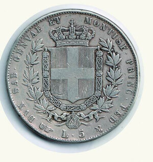 reverse: VITTORIO EMANUELE II -  5 Lire 1854 To.