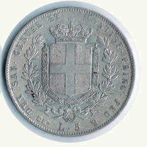 reverse: VITTORIO EMANUELE II - 5 Lire 1859