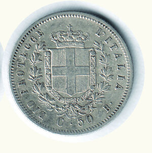 reverse: VITTORIO EMANUELE II - Re eletto - 50 Cent. 1859 - Zecca Bologna.