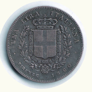reverse: VITTORIO EMANUELE II - Lira 1860 Firenze