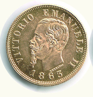 obverse: VITTORIO EMANUELE II - 10 Lire 1863 - Diametro 19 mm.