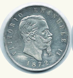 obverse: VITTORIO EMANUELE II - 5 Lire 1872