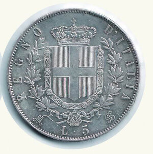 reverse: VITTORIO EMANUELE II - 5 Lire 1872