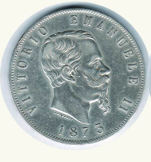 obverse: VITTORIO EMANUELE II - 5 Lire 1873 M.