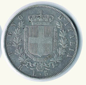 reverse: VITTORIO EMANUELE II - 5 Lire 1875 Roma