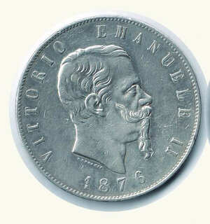 obverse: VITTORIO EMANUELE II - 5 Lire 1876 Roma