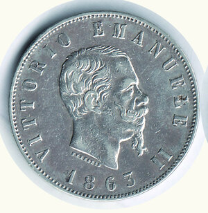 obverse: VITTORIO EMANUELE II - 2 Lire 1863 Na - Stemma.