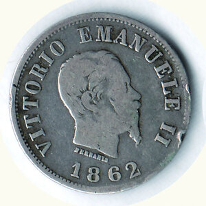 obverse: VITTORIO EMANUELE II - 50 Centesimi 1862 Napoli