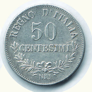 reverse: VITTORIO EMANUELE II - 50 Cent. 1863 Na - Valore.