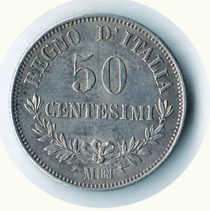 reverse: VITTORIO EMANUELE II - 50 Cent. 1867 Mi - Valore.