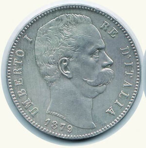 obverse: UMBERTO I - 5 Lire 1879.