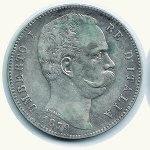 obverse: UMBERTO I - 5 Lire 1879.