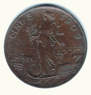obverse: VITTORIO EMANUELE III - 5 Cent. 1909.