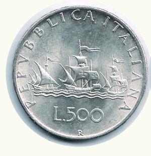 obverse: REPUBBLICA ITALIANA - 500 Lire 1958 - Stato zecca.