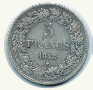 obverse: BELGIO - Leopoldo I (1835-1865) - 5 Franchi 1838.